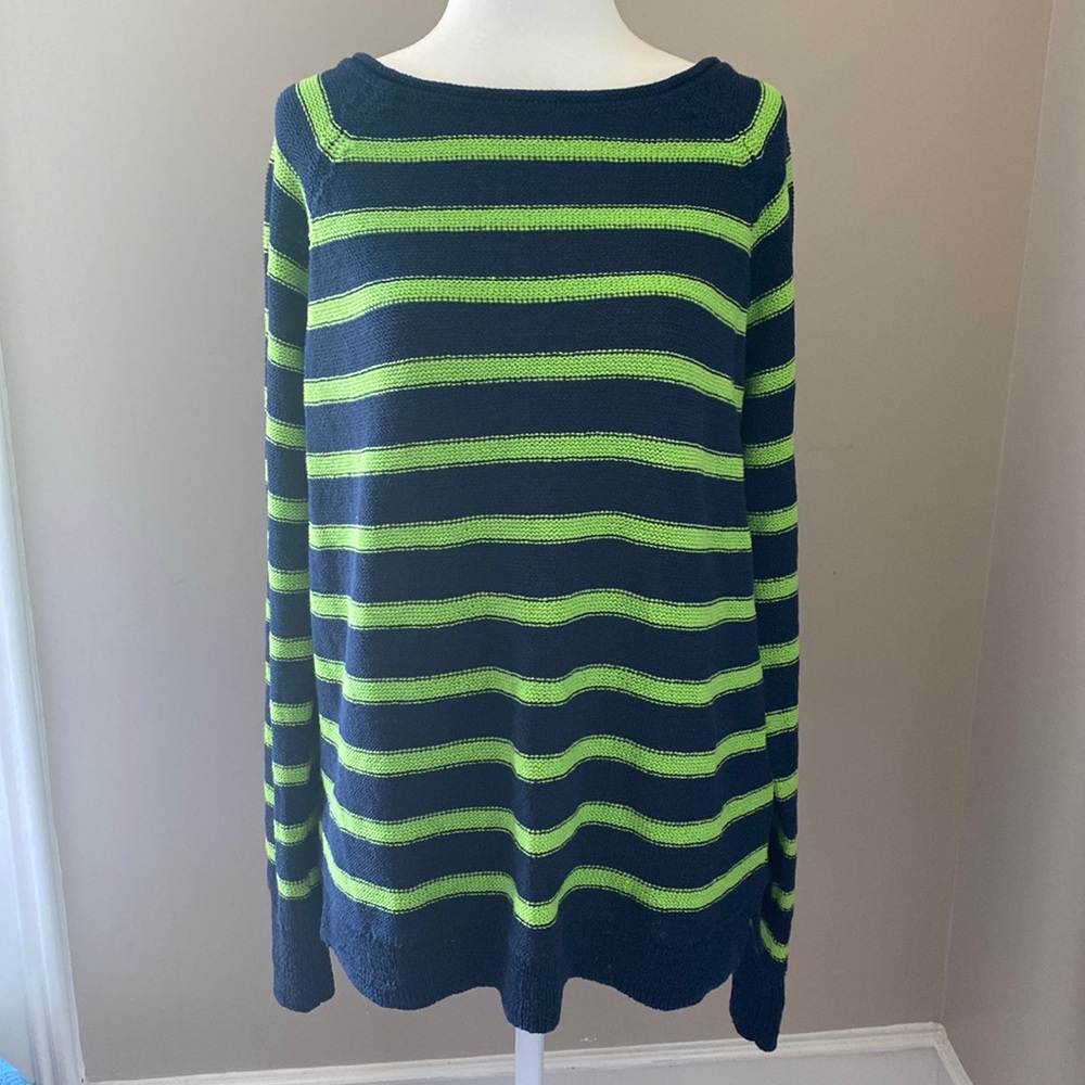 BRAND NEW WITH TAGS Chaps XL Navy/Green Raglan Sweater